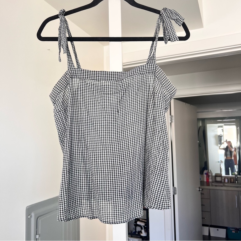SOLD J.Crew Black and White Gingham Women's Top